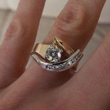 Unregelmässiger Vintage-Ring mit Diamanten