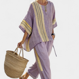 Lorena - Boho Set aus Leinen und Bambus