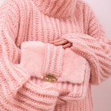 Paulina - Weisser weicher Kapuzenpullover mit langen Ärmeln