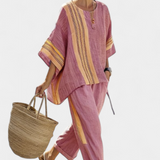 Lorena - Boho Set aus Leinen und Bambus