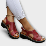 Christina - Orthopädische Leder-Sandalen mit bequemem Absatz