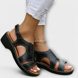 Christina - Orthopädische Leder-Sandalen mit bequemem Absatz