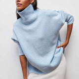 Katrielle - Hellblauer gemütlicher Rollkragenpullover