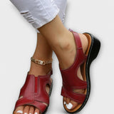 Christina - Orthopädische Leder-Sandalen mit bequemem Absatz