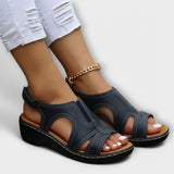 Christina - Orthopädische Leder-Sandalen mit bequemem Absatz