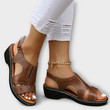 Christina - Orthopädische Leder-Sandalen mit bequemem Absatz