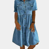 Sofie - Boho Jeanskleid