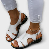 Christina - Orthopädische Leder-Sandalen mit bequemem Absatz
