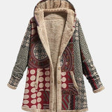 Scarlet - Burgunder Geometrie Sherpa Mantel
