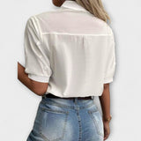 Élise - Weisse Bluse mit Stickerei