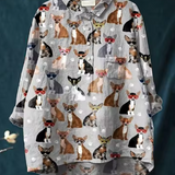 Marie | Bluse mit Chihuahua-Motiv