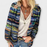 Birgitte - Bunte Strickjacke mit Streifenmuster