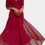 Magda - Lange Blumen Kleid mit V-Ausschnitt