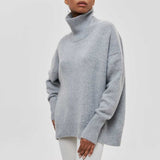 Katrielle - Hellblauer gemütlicher Rollkragenpullover