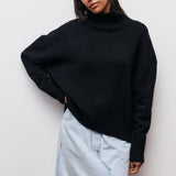 Katrielle - Hellblauer gemütlicher Rollkragenpullover