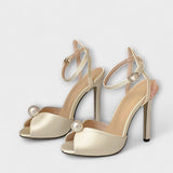 Liesel - Schwarze Peep-Toe-Stilettos