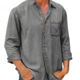 Hemd - Denim-Mischung Lang