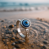 Silberner Marmor-Ring