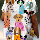 Valeska | Bluse mit Hundeprint