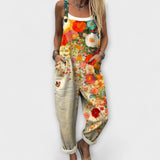 Flora - Latzhose mit herbstlichem Blumenmuster