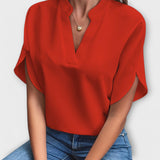 Vivi - Weisse leichte Bluse mit V-Ausschnitt