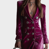 Vera - Samt Blazer Maxikleid