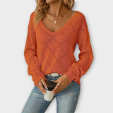 Evers - Schwarzer lässiger Pullover mit Rautenmuster