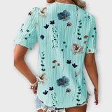 Emily - Rosa Bluse mit Blütenmuster und Spitze