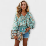 Melodie - Bohemian-Top mit V-Ausschnitt und Bindefront