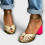 Walburga - Goldene Glamour-Sandaletten