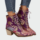 Meda - Lederstiefel mit Blumen