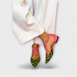 Sieghild - Zebra-Slingbacks in Pink