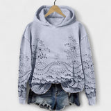 Grace - Lila Vintage-Hoodie mit Blumenprint
