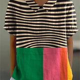 Emma-Lotte | Bluse mit kräftigen Streifen und Colour-Block-Design