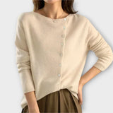 Paige - Grauer gemütlicher Cardigan mit Knopfleiste