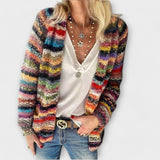 Birgitte - Bunte Strickjacke mit Streifenmuster