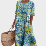Elena - Lockeres und leichtes Midi-Kleid mit Blumen