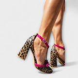 Liselotte - Leoparden-Pumps mit Blockabsatz