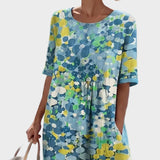 Elena - Lockeres und leichtes Midi-Kleid mit Blumen