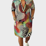 Mari - Bunte V-Ausschnitt-Kleid