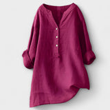 Caliste - Rote luftige Leinenbluse