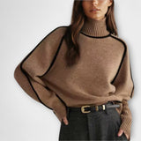 Emilie - Brauner weicher Rollkragenpullover