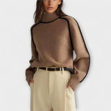 Emilie - Brauner weicher Rollkragenpullover