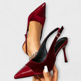 Klothilde - Samt-Patchwork-Slingbacks
