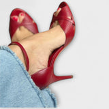 Mathilde - Rote Riemchen-Stilettos