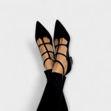 Adelinde - Schwarze Schnür-Pumps