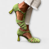 Gerlinde - Grüne Riemchen-Pumps