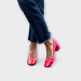 Lieselotte - Pinke Pumps mit Kontrastabsatz