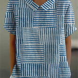 Rike | Patchwork-Bluse mit Streifen