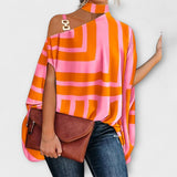 Nati - Schulterfreie Bluse mit grafischem Muster